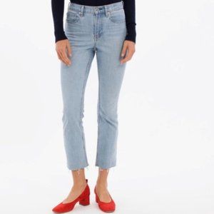 Everlane High Rise Kick Crop Denim Jean Light Wash sz 26